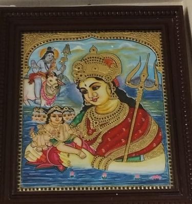 Karthigai Jananam Tanjore Painting 15 inches by 18 inches - frame size extra
