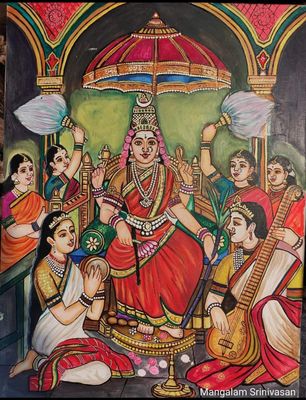 Ravi Verma Rajeshwari Painting - 18 inches by 24 inches colouring painting