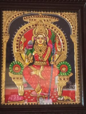 Lalitha Tanjore Painting 12 inches by 10 inches - frame size extra
