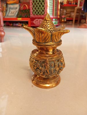 Brass Kalasam with lakshmi ganesha