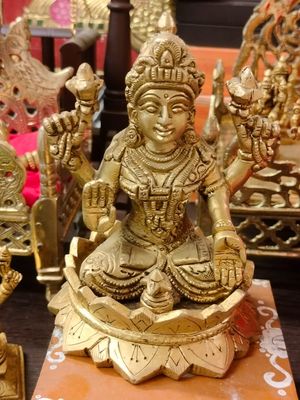 Brass big lakshmi idol