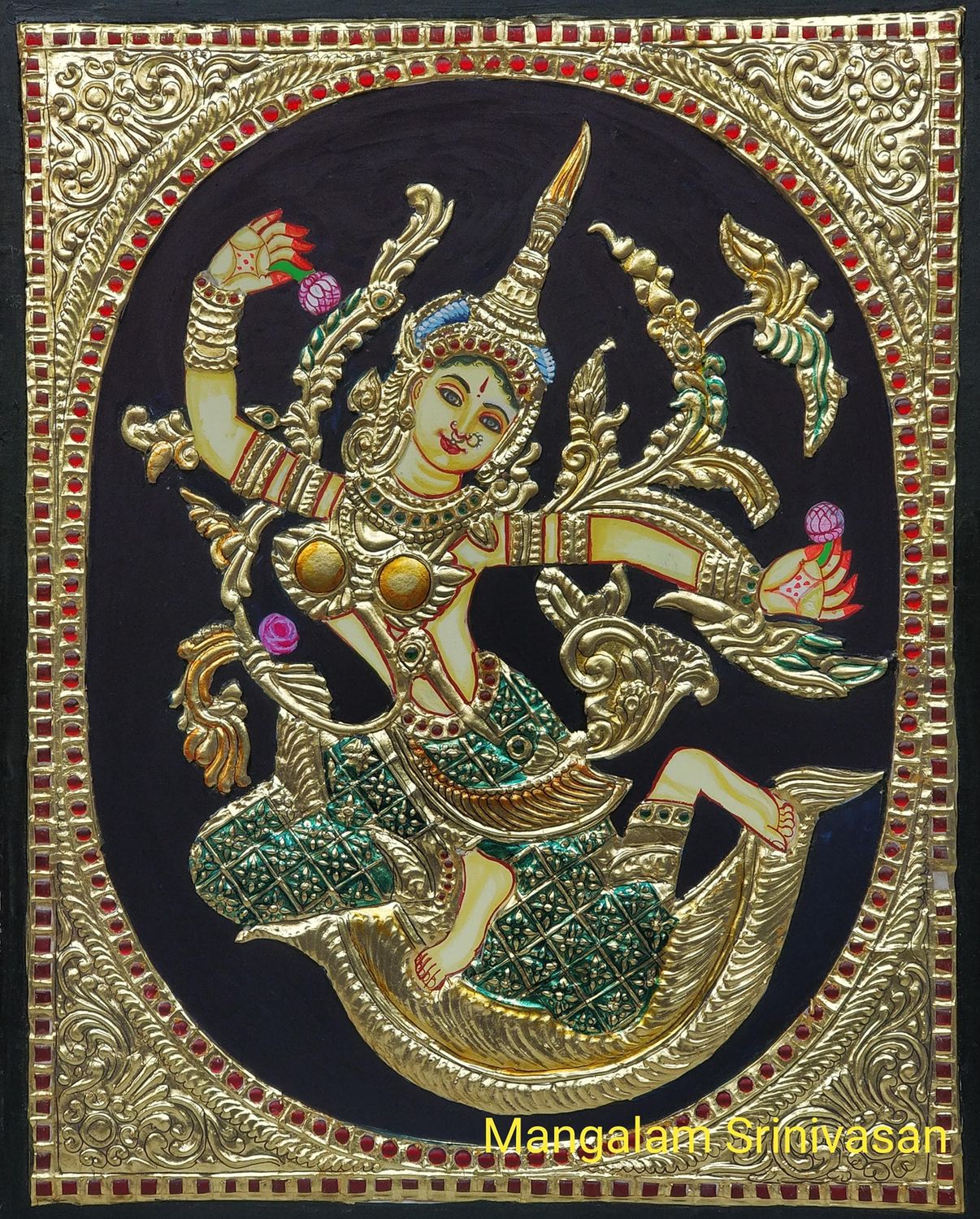 Dancing Sita Tanjore painting