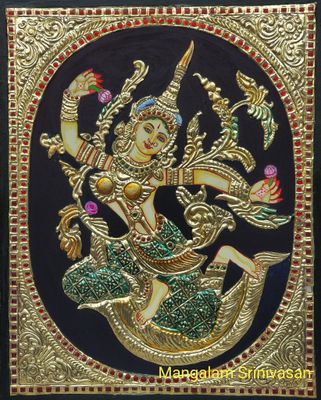 Dancing Sita Tanjore painting
