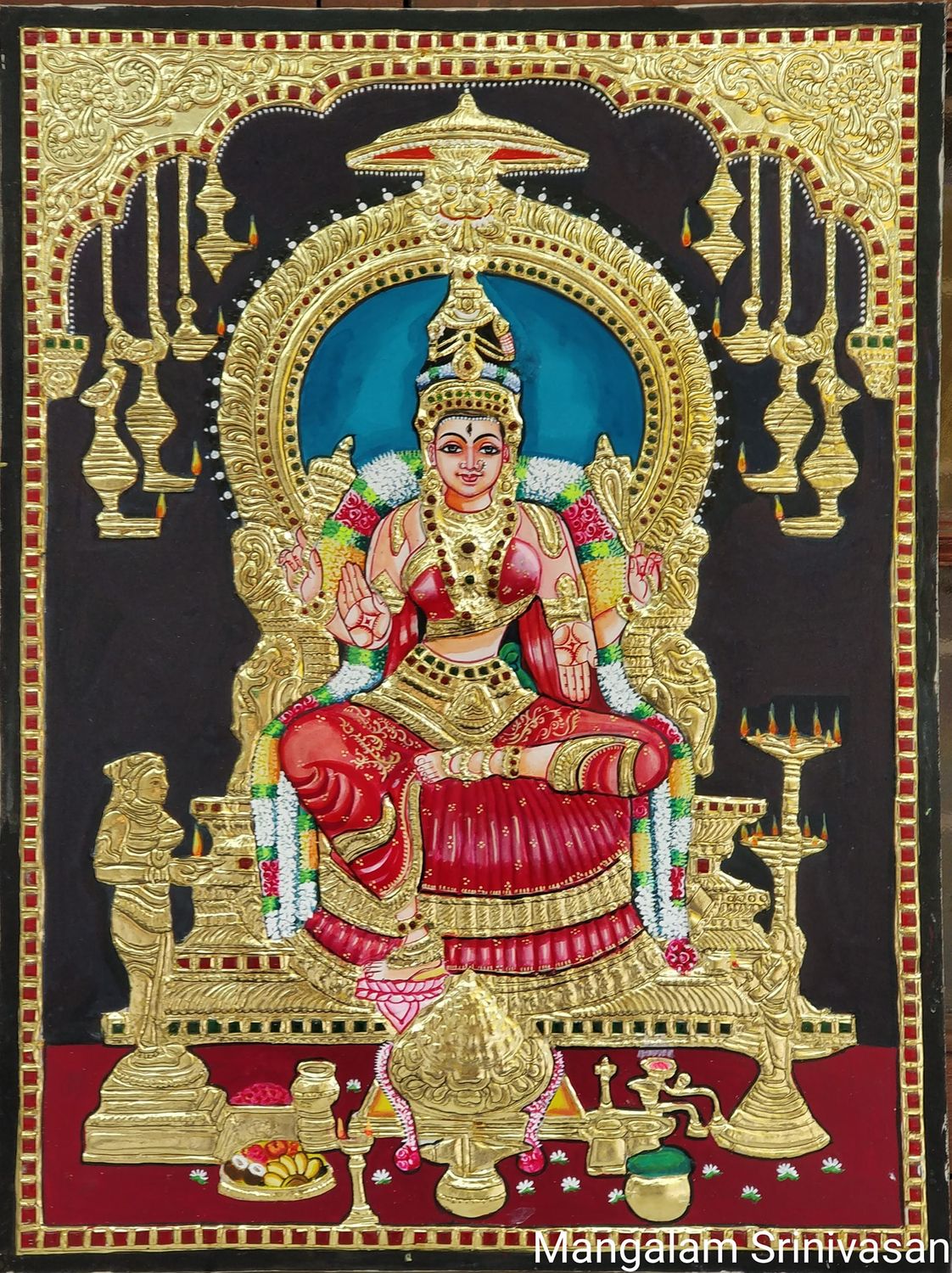 Bhuvaneshwari Tanjore painting