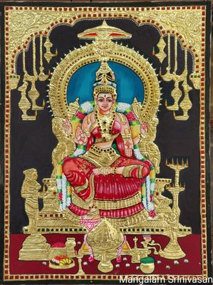 Bhuvaneshwari Tanjore painting