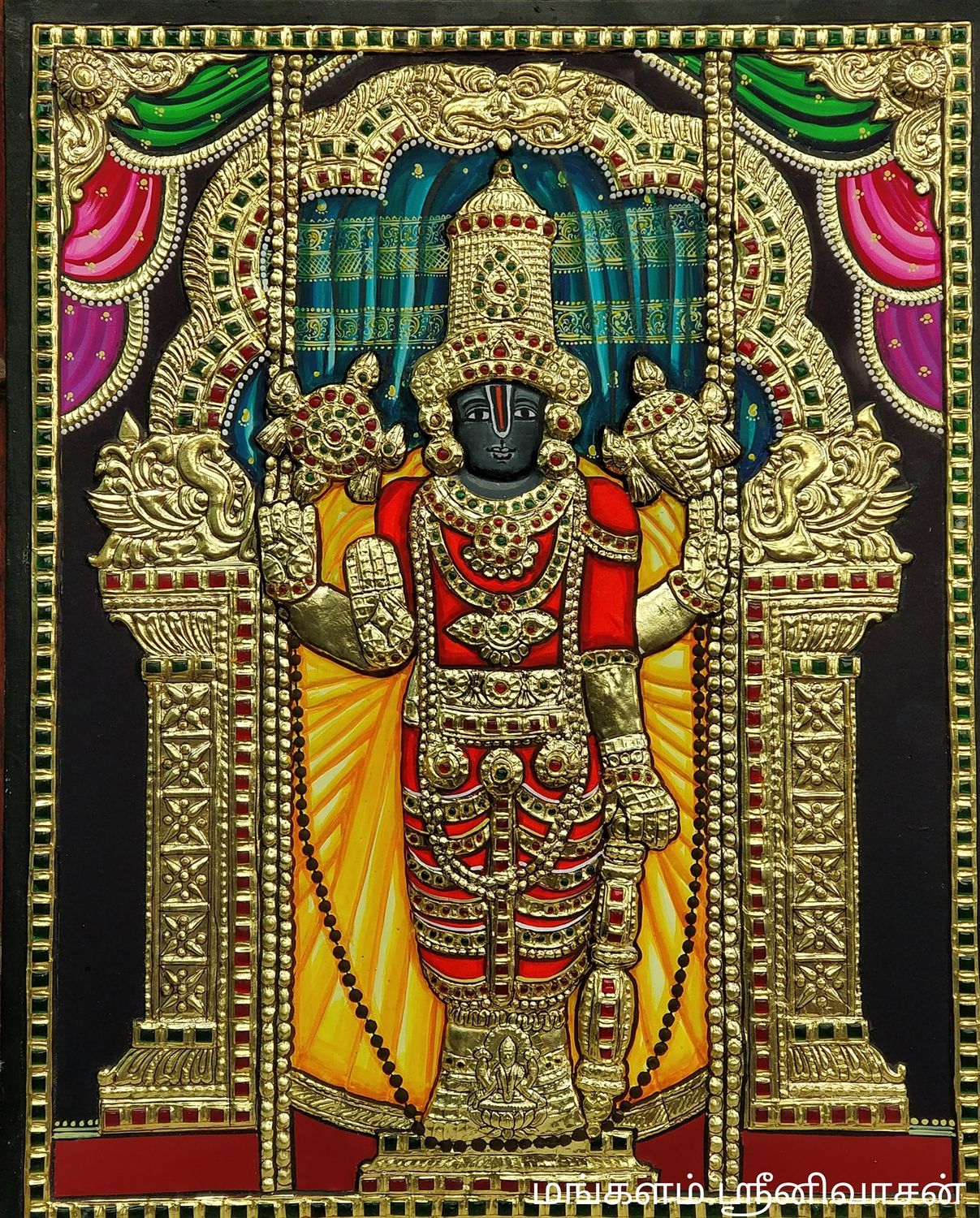 Melkote Selvanarayana perumal Tanjore painting