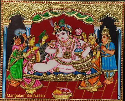 Krishna Tanjore painting