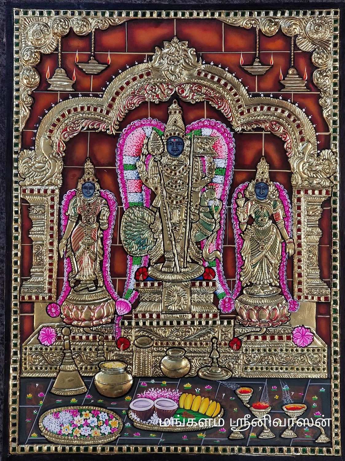 Vayaloor Murugar Tanjore painting