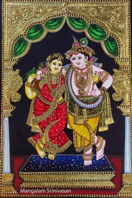 Radha Krishna Tanjore painting