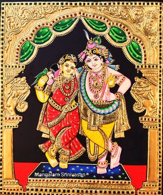 Radha Krishna Tanjore painting