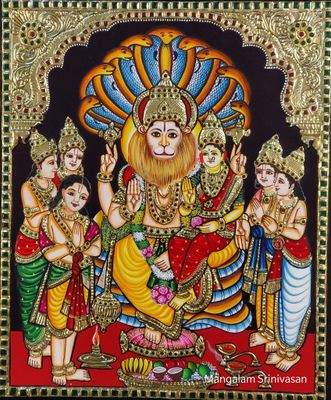 Narasimha  Tanjore painting