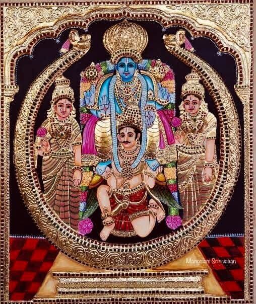 Melkote Vaira Mudi Seva Tanjore painting