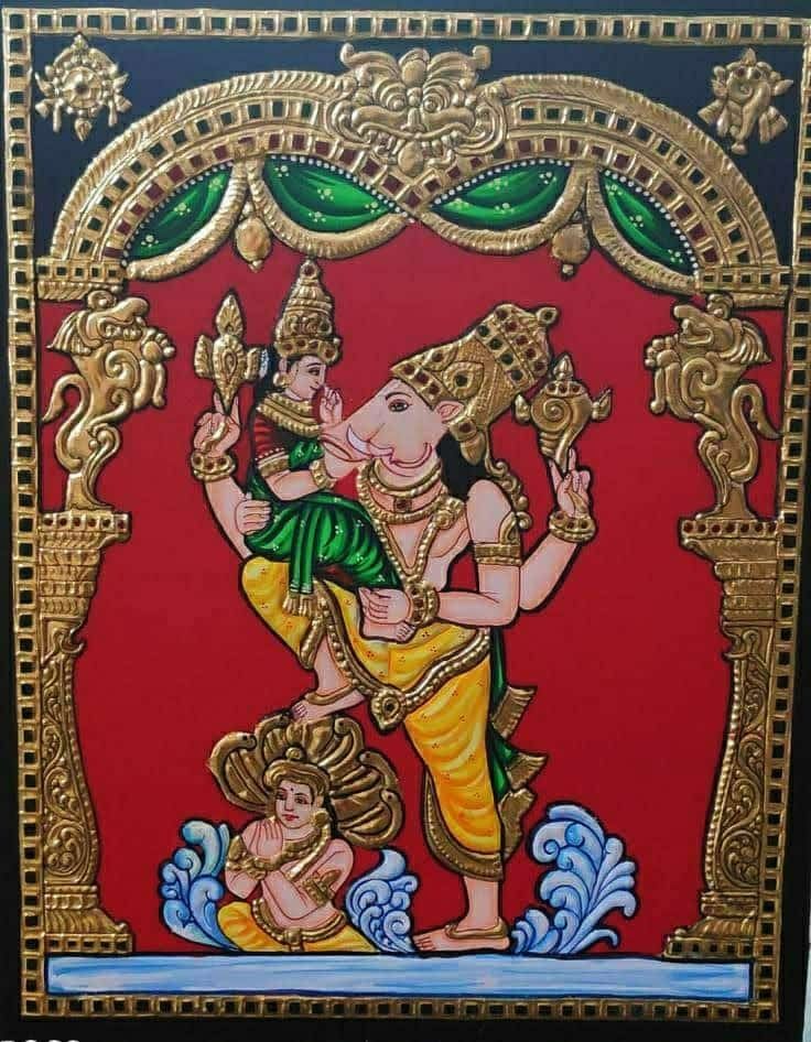 Lakhmi Varahar Tanjore painting