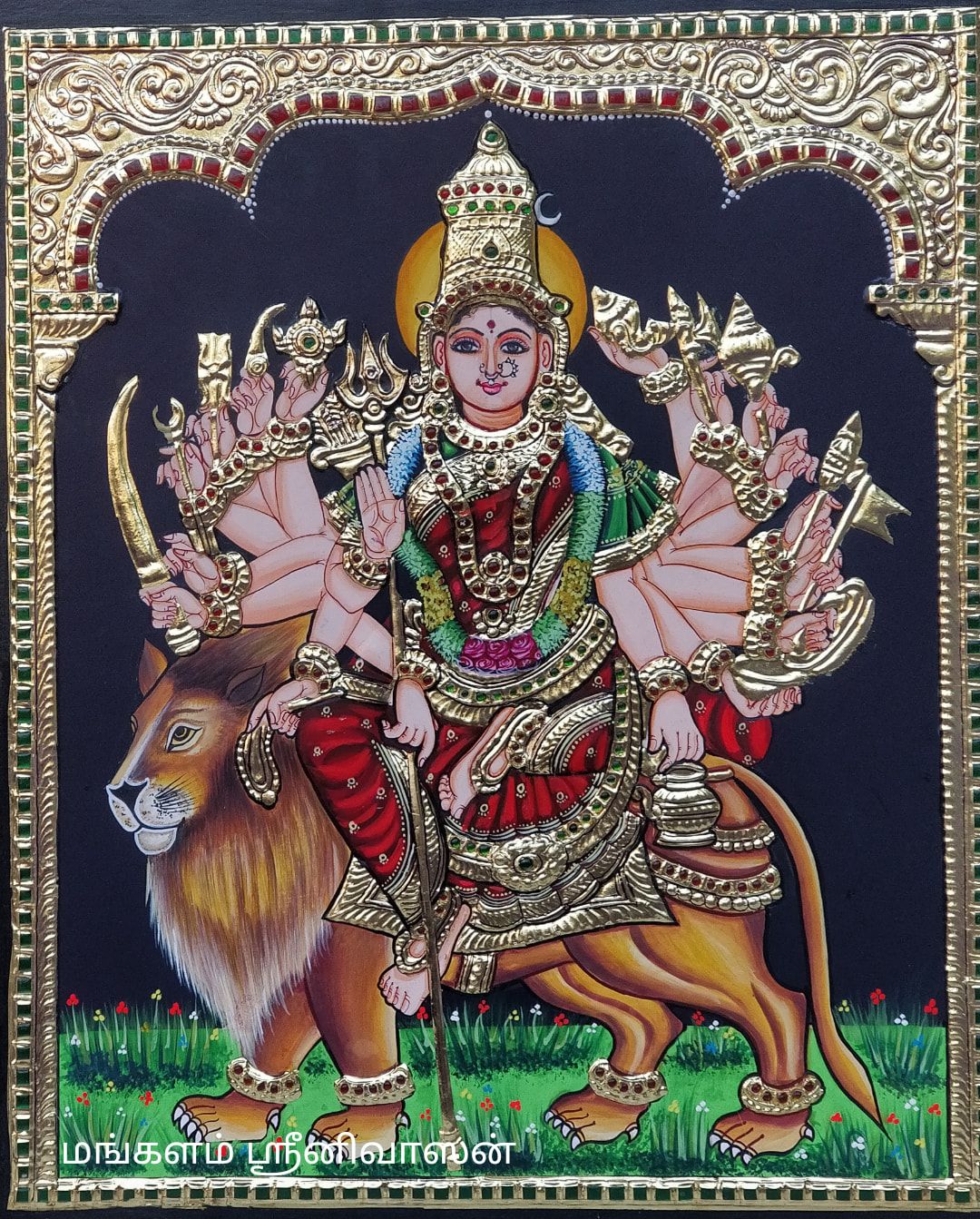 Durga Devi Thanjavur Painting