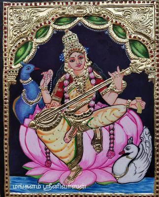 Saraswathi Thanjavur Painting