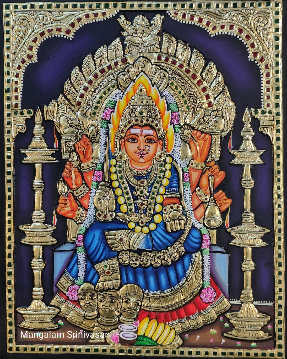 Samayapuram Maari Amman Thanjavur Painting