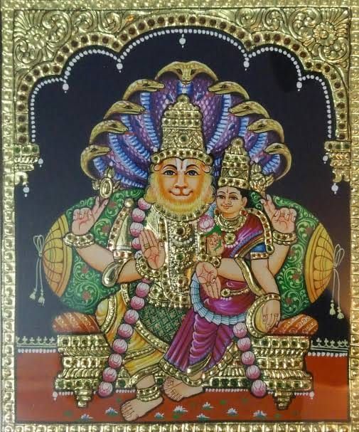 Lakshmi  Narasimha Thanjavur Painting
