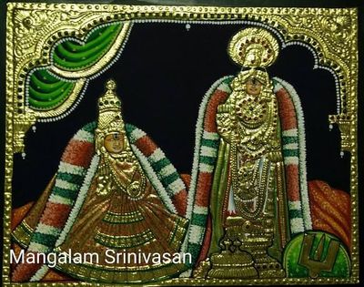 Srirangam Peumal thayar Thanjavur Painting