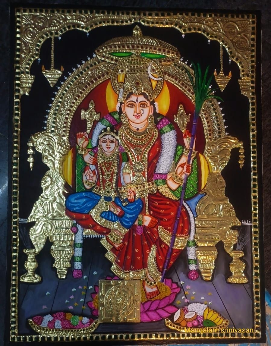 Lalitha Devi Bala tiripurasundari  Thanjavur Painting