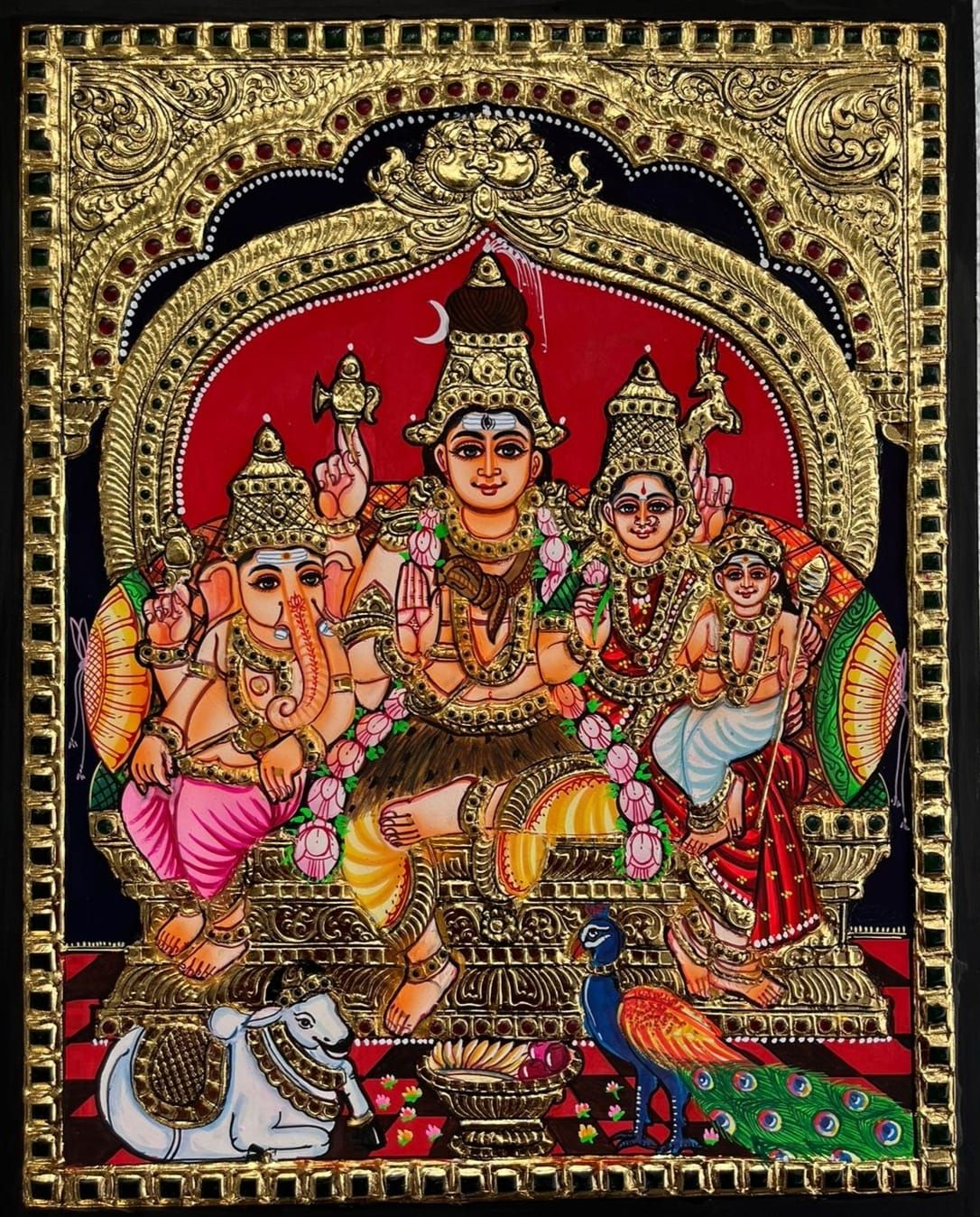 Shivan Family  Thanjavur Painting