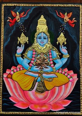 VIshnu Lakshmi Thanjavur Painting