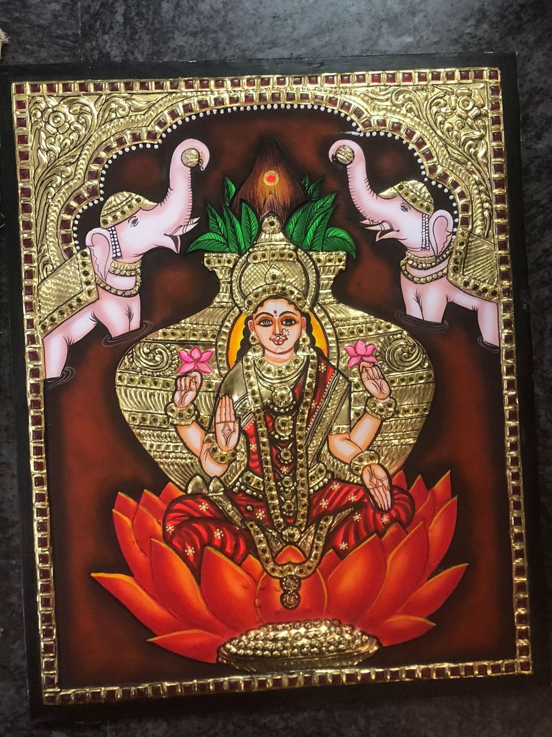 Lakshmi Kalasam Thanjavur Painting