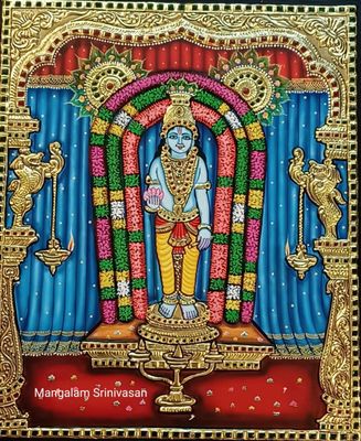 Guruvayoor Krishna Thanjavur Painting