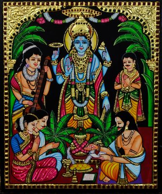 Sathya Narayana Thanjavur Painting