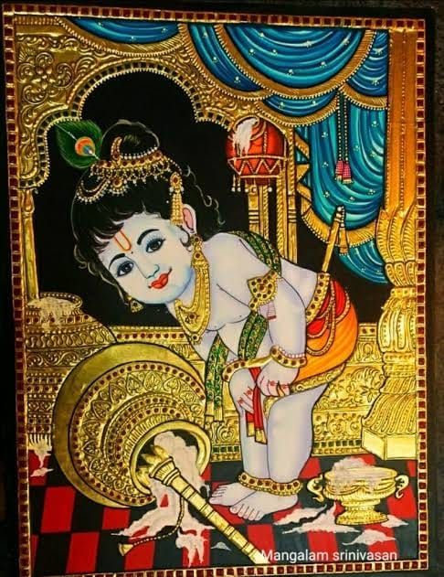 Krishna Thanjavur Painting