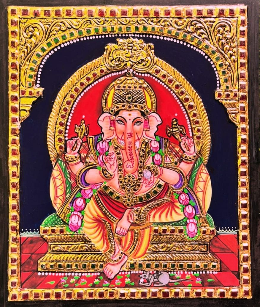 Ganesha Thanjavur Painting