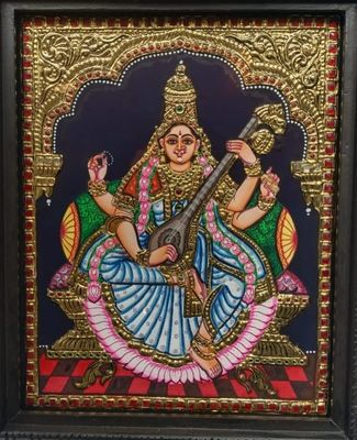 Saraswathi Thanjavur Painting