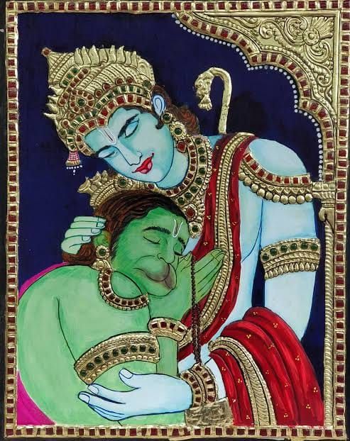 Rama Hanuman Thanjavur Painting