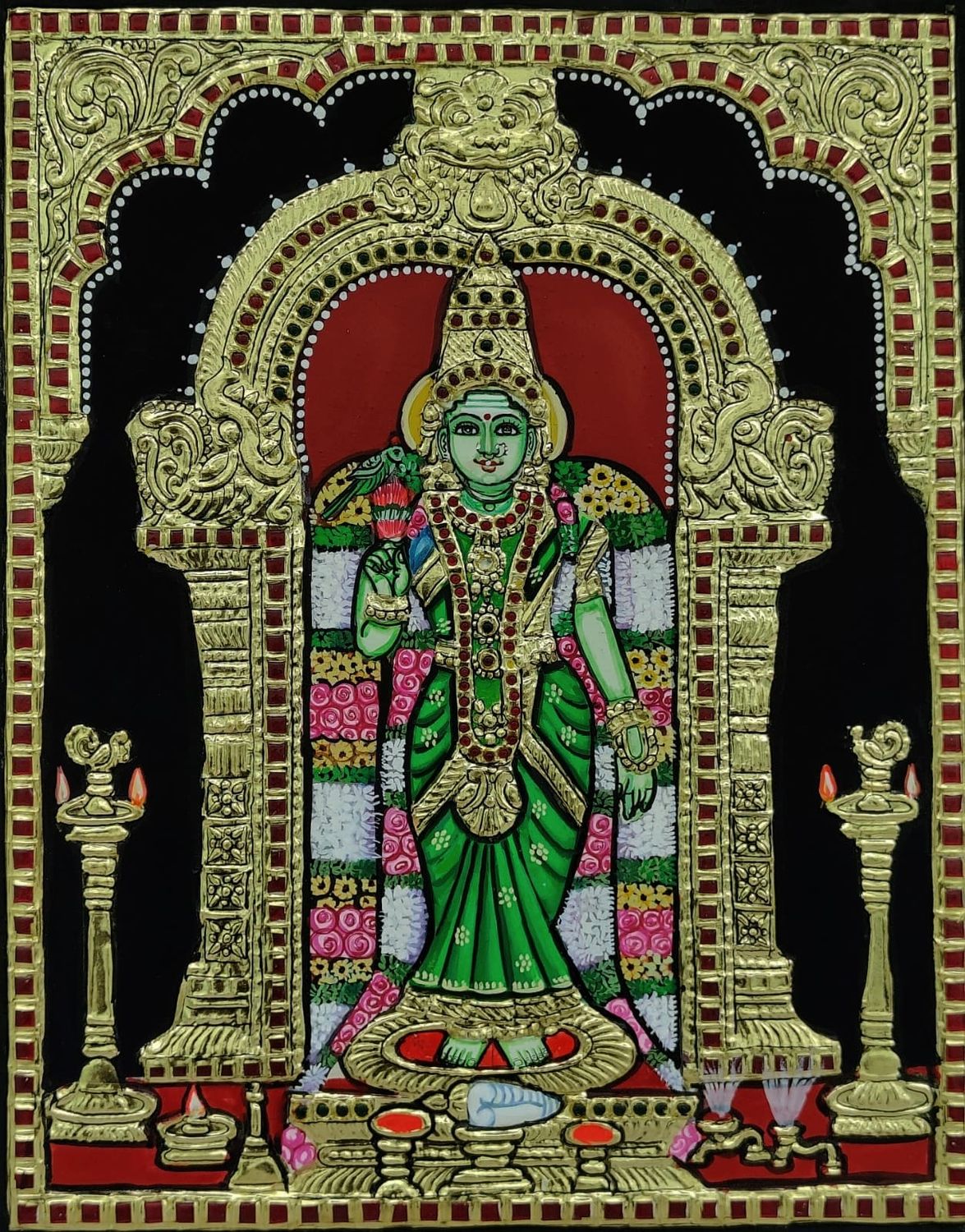Meenakshi Amman Thanjavur Painting