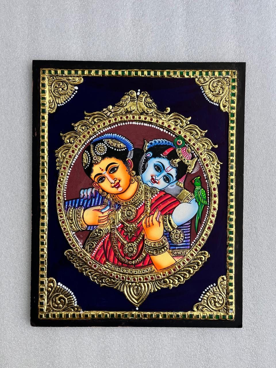 Yashodha  Krishna Thanjavur Painting
