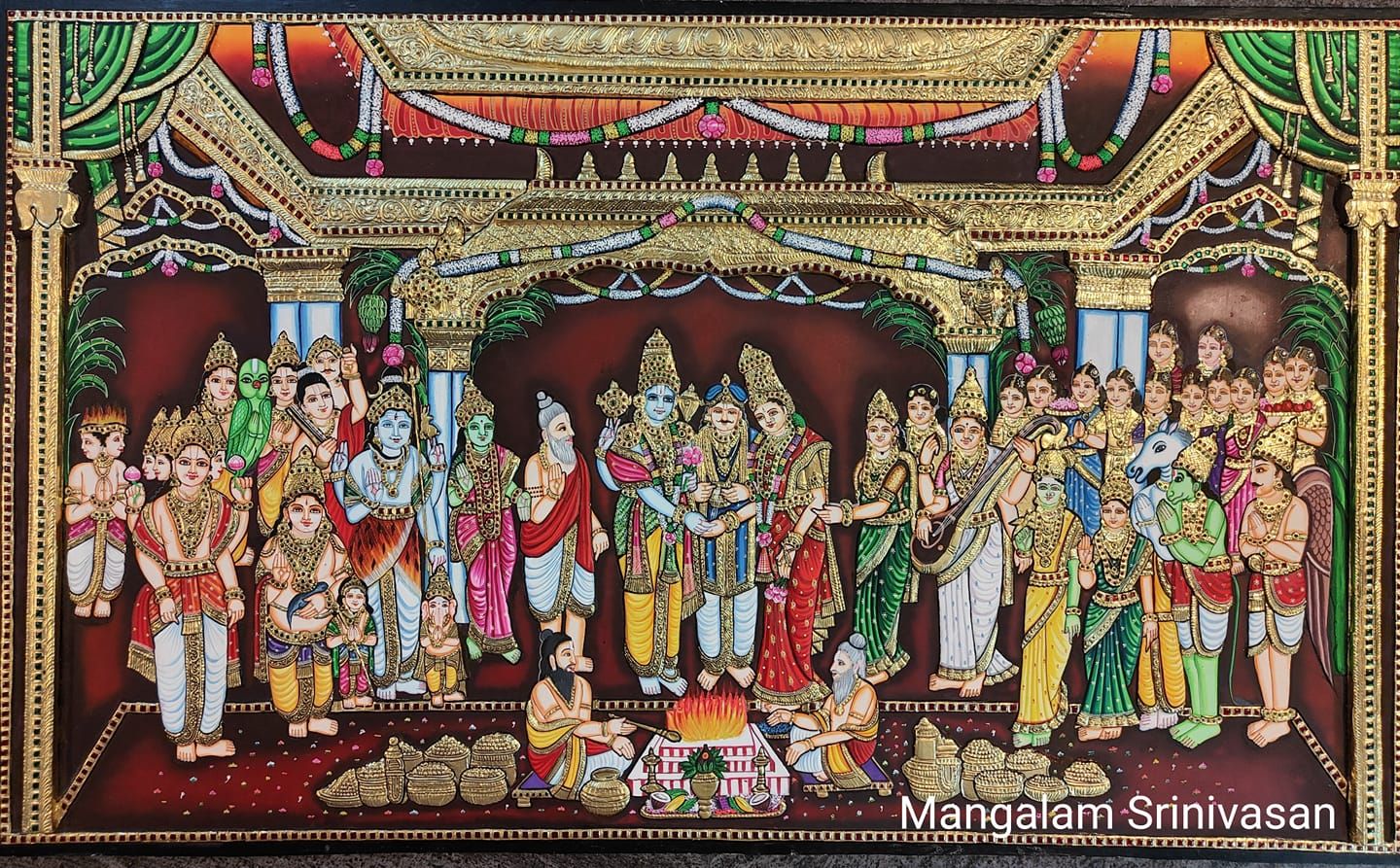 Srinivasa Kalyanam Tanjore Painting