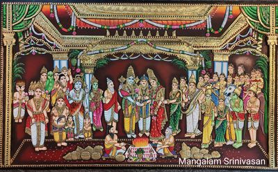 Srinivasa Kalyanam Tanjore Painting