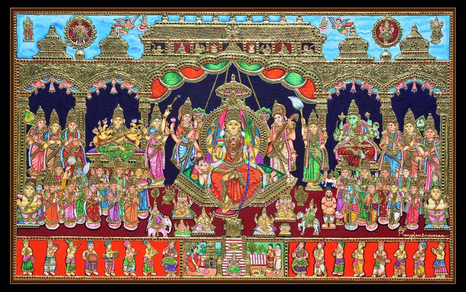 Lalitha Sahasranamam Tanjore Painting
