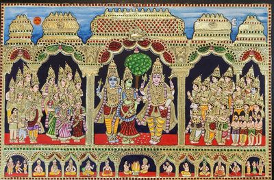 Girija Kalyanam Tanjore painting