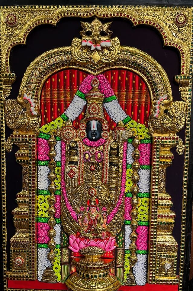 Balaiji Lakshmi High Embossed Tanjore painting