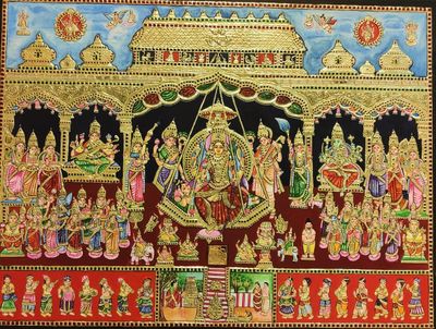 Lalitha Sahasranamam Tanjore Painting