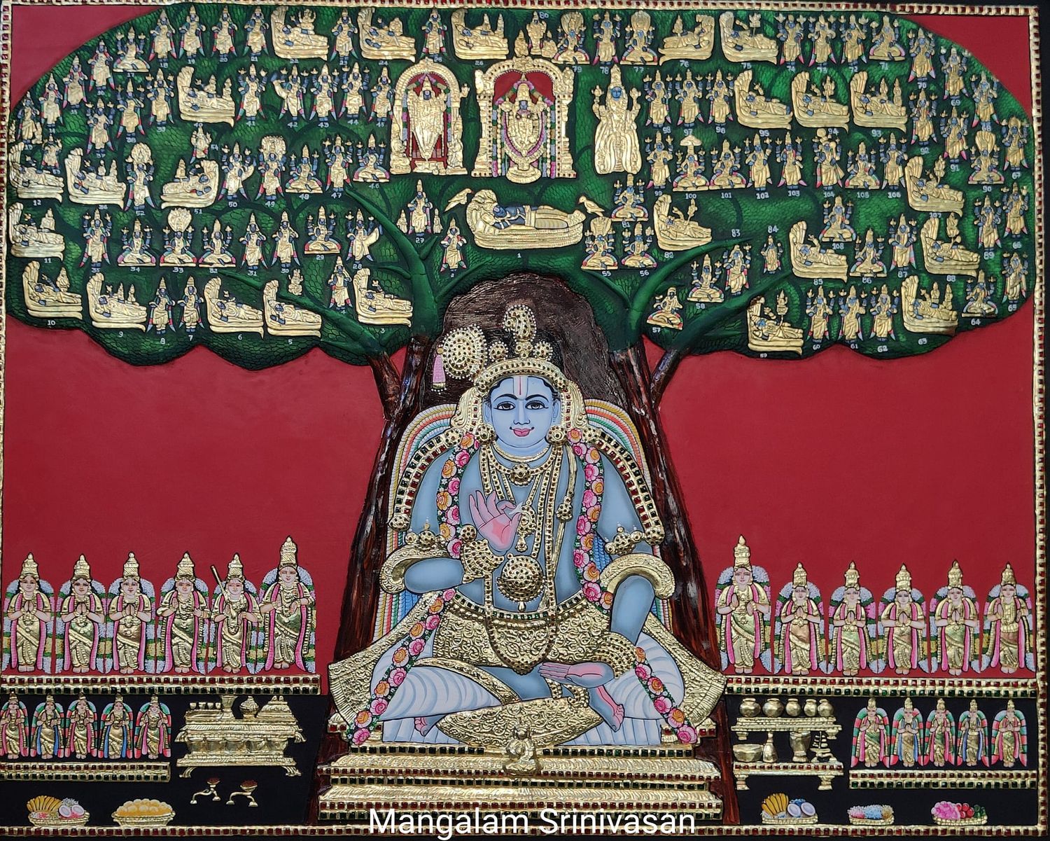 108 Divya Desam Tanjore Painting