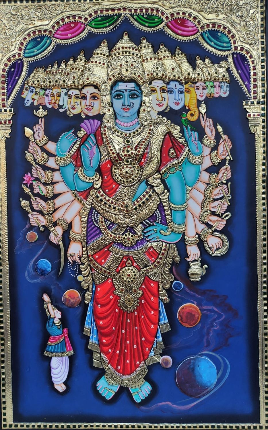 Devi Vishwaroopam Tanjore painting