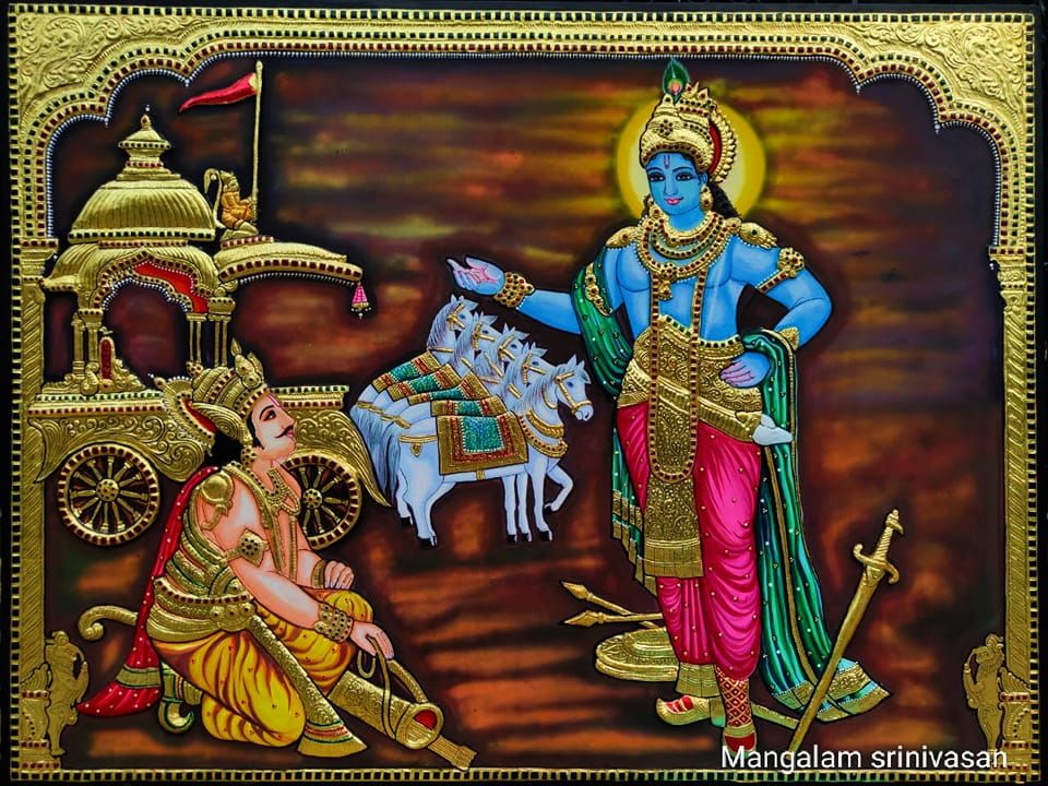 Geetha Upadesham Tanjore Painting