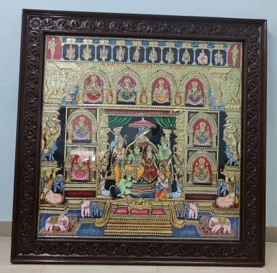 Rama Pttabishegam with Ashtalakshmi - Dasavatharam Tanjore painting