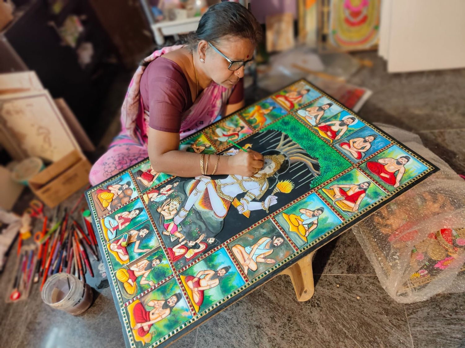 18 Siddargal Tanjore painting