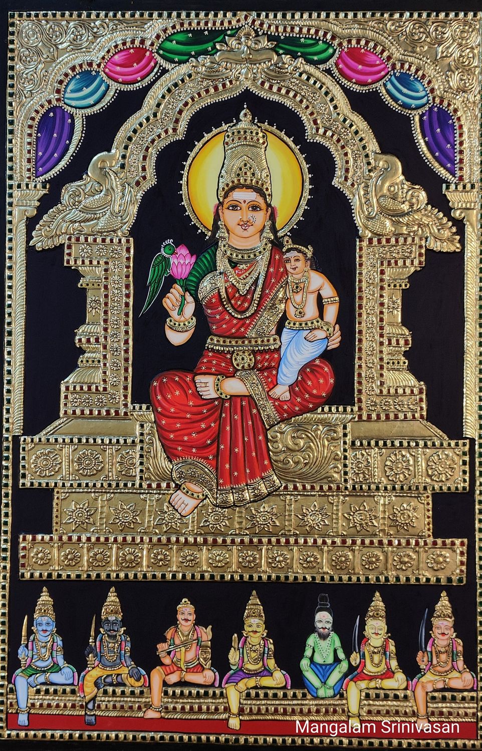 Kathayee Amman Tanjore painting