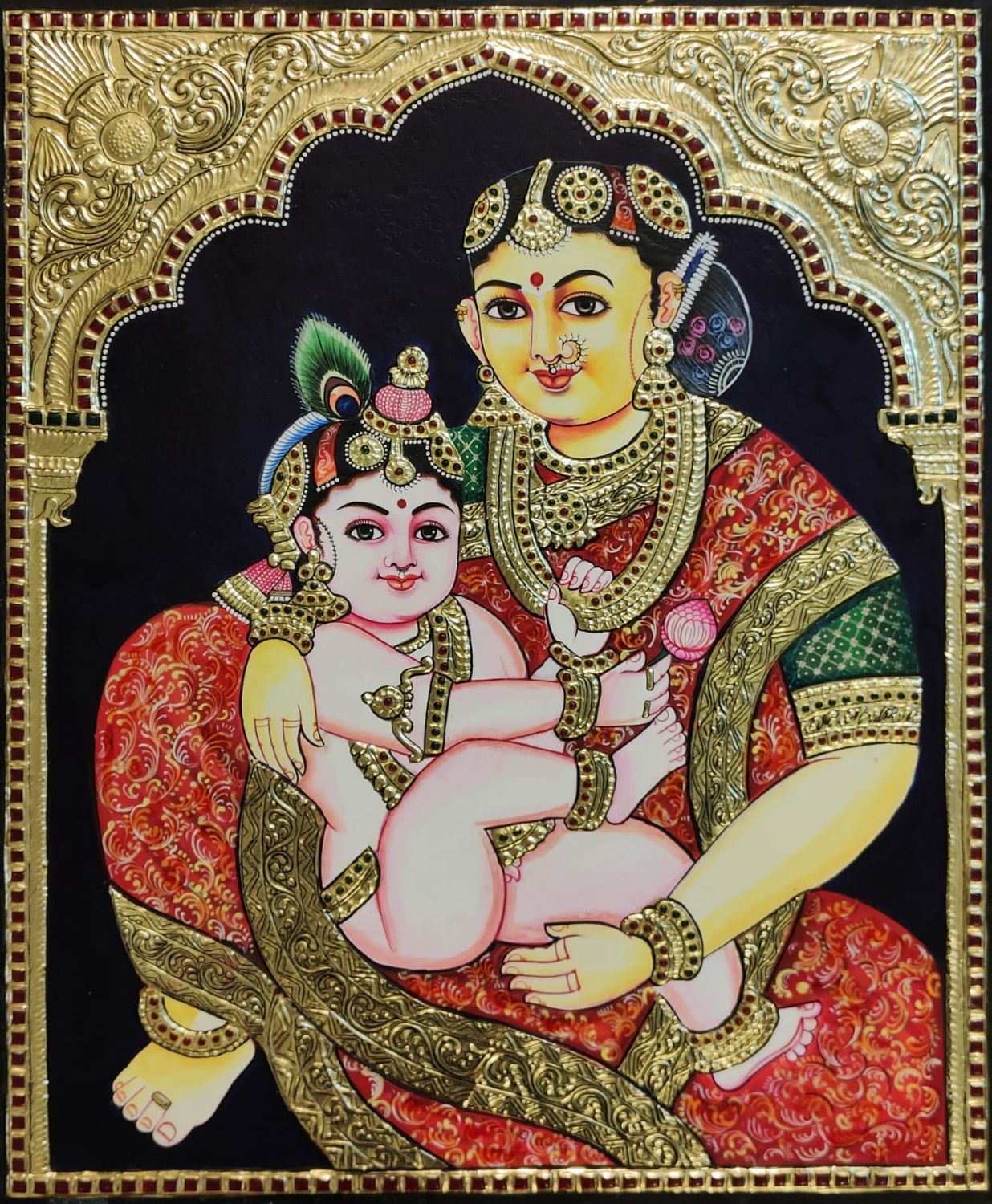 Yashodha Krishna Tanjore painting