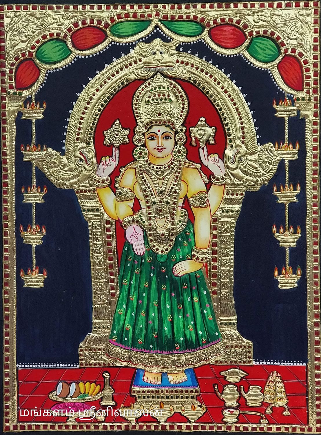 Puttukodu Bagavathi Tanjore painting