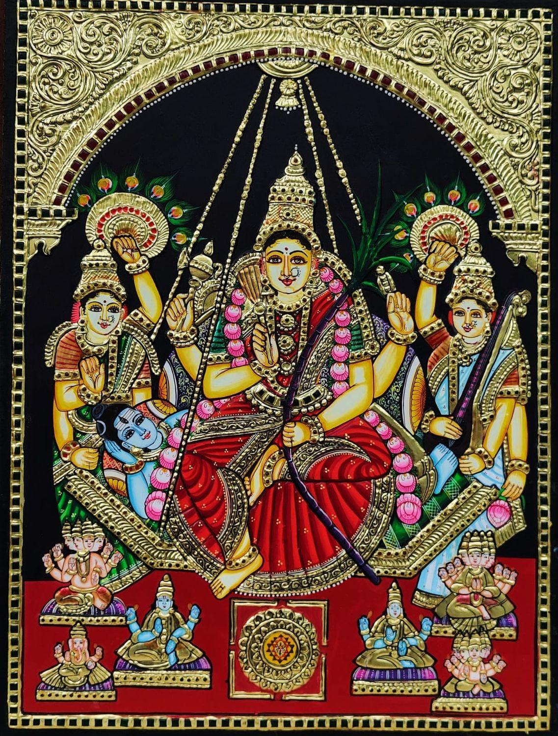 Lalitha devi Tanjore painting