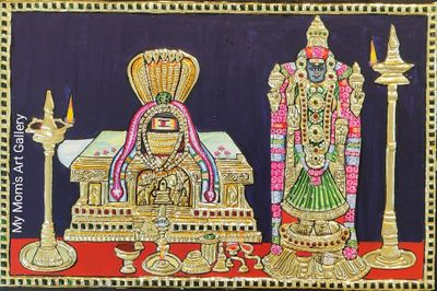 Jambukeshwarar Akilandeshewari Tanjore painting